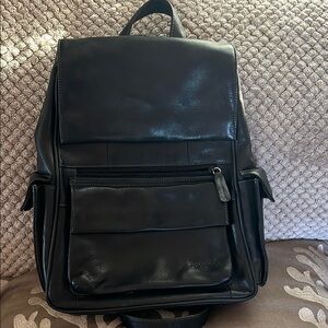Black Leather Backpack